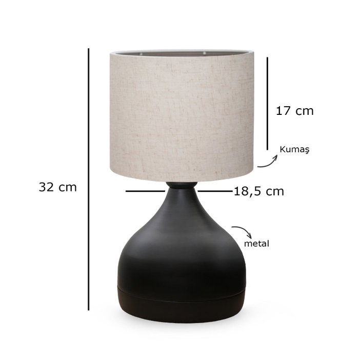 Opviq AYD-3087 Lámpara de Mesa Crema